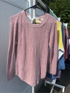 Loft Soft Pink Knit Crewneck Sweater - Size Small